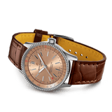 Breitling Navitimer Automatic 35 Brown Dial Brown Leather Strap Watch for Men - A17395201K1P1