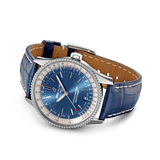 Breitling Navitimer Automatic 38mm Blue Dial Blue Leather Strap Mens Watch - A17325211C1P1