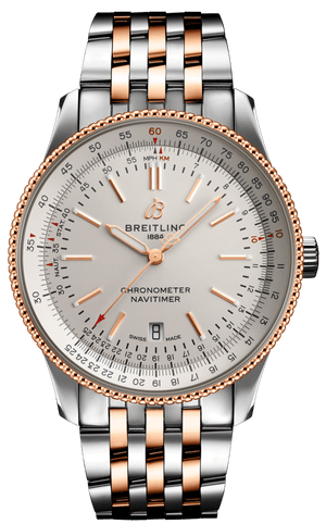 Breitling Navitimer Automatic 41 White Dial Two Tone Steel Strap Watch for Men - U17326211G1U1