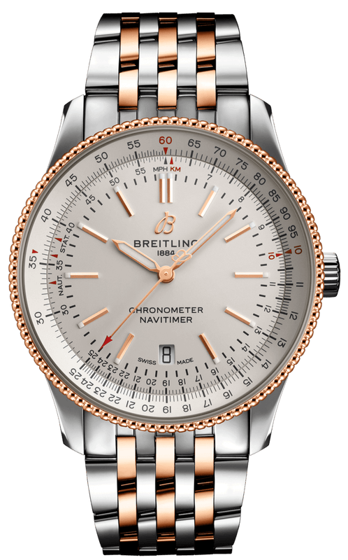 Breitling Navitimer Automatic 41 White Dial Two Tone Steel Strap Watch for Men - U17326211G1U1