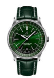 Breitling Navitimer Automatic 41mm Green Dial Green Leather Strap Watch for Men - A17326361L1P1