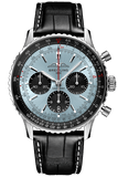 Breitling Navitimer B01 Chronograph 43 Blue Dial Black Leather Strap Watch for Men - AB0138241C1P1