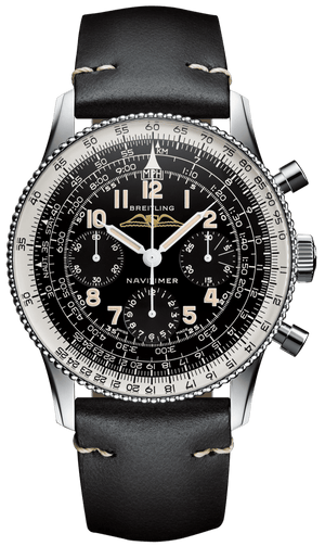 Breitling Navitimer Ref. 806 1959 Re-Edition Black Dial Brown Leather Strap Watch for Men - AB0910371B1X1