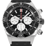 Breitling Super Chronomat B01 44 Black Dial Black Rubber Strap Watch for Men - AB0136251B1S1