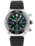 Breitling Super Chronomat B01 44 Green Dial Black Rubber Strap Watch for Men - AB0136251L1S1