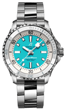 Breitling Superocean Automatic 36 Turquoise Dial Silver Steel Strap Watch for Men - A17377211C1A1