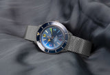 Breitling Superocean Heritage '57 Special Edition II Blue Dial Silver Mesh Bracelet Watch for Men - A103702A1C1A1
