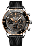 Breitling Superocean Heritage B01 Chronograph 44 Black Dial Black Mesh Bracelet Watch for Men - UB01621A1M1S1