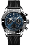 Breitling Superocean Heritage B01 Chronograph 44 Blue Dial Black Mesh Bracelet Watch for Men - AB0162121C1S1