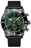 Breitling Superocean Heritage B01 Chronograph 44 Green Dial Black Mesh Bracelet Watch for Men - MB01621A1L1S1