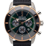 Breitling Superocean Heritage B01 Chronograph 44 Limited Edition Green Dial Black Mesh Bracelet Watch for Women - UB01622A1L1S1