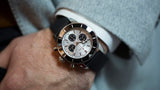 Breitling Superocean Heritage B01 Chronograph 44 Silver Dial Black Mesh Bracelet Watch for Men - AB0162121G1S1