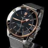 Breitling Superocean Heritage B20 Automatic 44 Black Dial Silver Mesh Bracelet Watch for Men - UB2030121B1A1