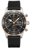 Breitling Superocean Heritage Chronograph 44 Black Dial Black Mesh Bracelet Watch for Men - U13313121B1S1