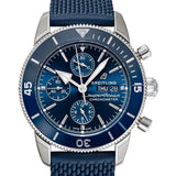 Breitling Superocean Heritage Chronograph 44 Blue Dial Blue Mesh Bracelet Watch for Men - A13313161C1S1