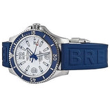 Breitling Superocean II Automatic 42mm White Dial Blue Rubber Strap Watch for Men - A17366D81A1S2