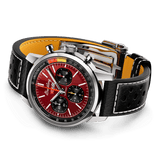 Breitling Top Time B01 Chevrolet Corvette Red Dial Black Leather Strap Watch for Men - AB01761A1K1X1