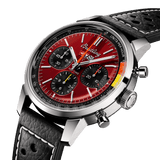 Breitling Top Time B01 Chevrolet Corvette Red Dial Black Leather Strap Watch for Men - AB01761A1K1X1