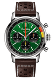 Breitling Top Time B01 Ford Mustang Green Dial Brown Leather Strap Watch for Men - AB01762A1L1X1