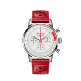 Breitling Top Time B01 Ford Thunderbird White Dial Red Leather Strap Watch for Men - AB01766A1A1X1