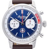 Breitling Top Time B01 Shelby Cobra Blue Dial Brown Leather Strap Watch for Men - AB01763A1C1X1