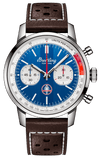 Breitling Top Time B01 Shelby Cobra Blue Dial Brown Leather Strap Watch for Men - AB01763A1C1X1