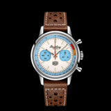 Breitling Top Time Deus Limited Edition White Dial Brown Leather Strap Watch for Men - A233112A1A1X1