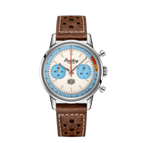 Breitling Top Time Deus Limited Edition White Dial Brown Leather Strap Watch for Men - A233112A1A1X1