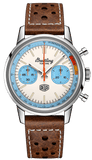 Breitling Top Time Deus Limited Edition White Dial Brown Leather Strap Watch for Men - A233112A1A1X1