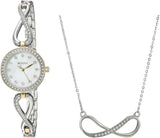 Bulova Analog Crystals Mother of Pearl Dial Silver Steel Strap Watch for Women - 98X109