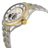 Bulova BVA Skeleton Silver Dial Two Tone Steel Strap Watch for Men - 98A123