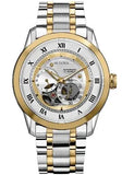 Bulova BVA Skeleton Silver Dial Two Tone Steel Strap Watch for Men - 98A123