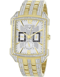 Bulova Crystal Chronograph White Dial Two Tone Steel Strap Watch for Men - 98C109