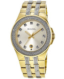 Bulova Crystal Collection Champagne Dial Two Tone Steel Strap Watch for Women - 98B174
