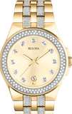 Bulova Crystal Collection Champagne Dial Two Tone Steel Strap Watch for Women - 98B174