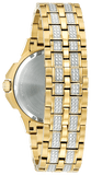 Bulova Crystal Collection Octova White Dial Gold Steel Strap Watch for Men - 98C126