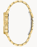 Bulova Crystal Collection Octova White Dial Gold Steel Strap Watch for Men - 98C126