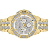 Bulova Crystal Collection Octova White Dial Gold Steel Strap Watch for Men - 98C126