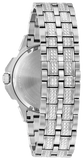 Bulova Crystal Collection Pave Silver Dial with Crystals Silver Steel Strap Watch for Men - 96C134