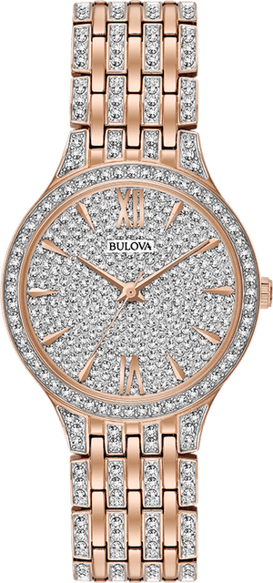 Bulova Crystal Collection Silver Crystals Dial Two Tone Steel Strap Watch for Women - 98L235