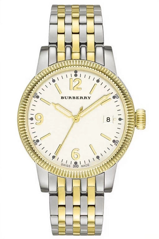 Burberry Analog White Dial Two Tone Steel Strap Watch for Women - BU7871