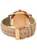 Burberry Chronograph Rose Gold Dial Beige Leather Strap Watch for Women - BU9704