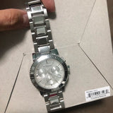 Burberry City Chronograph White Dial Silver Steel Strap Watch For Women - BU9700