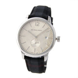 Burberry Classic Round Cream Dial Black Leather Strap Watch for Men - BU10008
