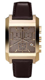 Burberry Heritage Chronograph Square Grey Dial Brown Leather Strap Watch for Men - BU1566
