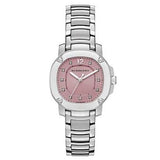 Burberry The Britain Diamonds Pink Dial Silver Steel Strap Watch for Women - BBY1805
