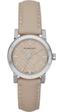Burberry The City Beige Dial Beige Leather Strap Watch for Women - BU9207