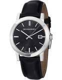 Burberry The City Black Dial Black Leather Strap Watch for Men - BU9009