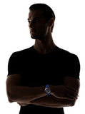 Burberry The City Sport Chronograph Black Dial Blue Rubber Strap Watch For Men - BU9807