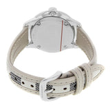 Burberry The Classic Guilloche Silver Dial Grey Leather Strap Watch for Women - BU10113
